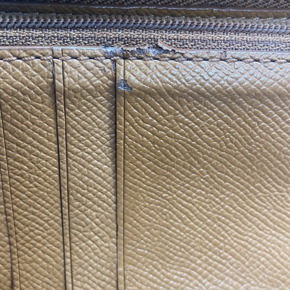 🤎COACH🤎Brown Pebble Leather Double Zip Wristlet/Good Condition - Picture 7 of 14